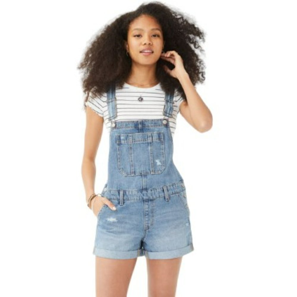 Aeropostale NWT Blue Real Denim Shortalls Size: Medium